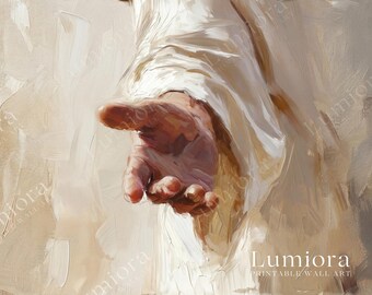 Hand of Jesus Samsung Frame TV Art, Christian Religious Screen Decor, Helping Hand Oil Painting, Faith Based Background, 4K, image 7