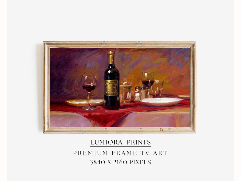 Romantic Wine Dinner Samsung Frame TV Art