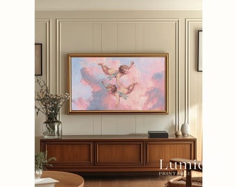 Samsung Frame TV Art Valentine's Day | Pink Cupid Oil Painting TV Art | Romantic Angel, 4K Download | Valentine Frame TV Decor, image 5