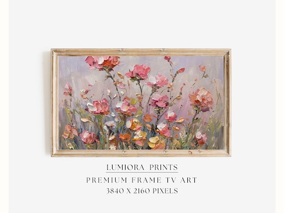 Pink Floral Samsung Frame TV Art