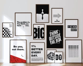 100+ Motivational Wall Art Set, Office Wall Art, Inspirational Quotes, Minimalist Poster, Motivational Decor, Typography Art Print Bundle, image 7