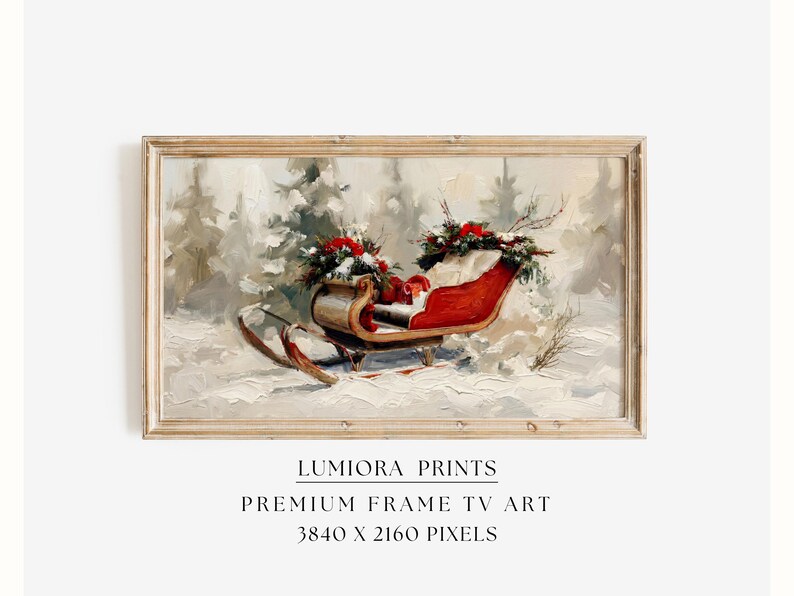 Christmas Sleigh Frame TV Art
