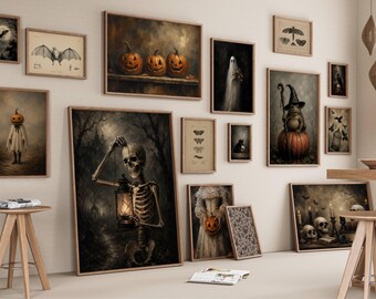 300+ Halloween Wall Art Set, Spooky Prints Bundle, Dark Halloween Print, Vintage Gothic Decor, Spooky Gallery Wall, image 4