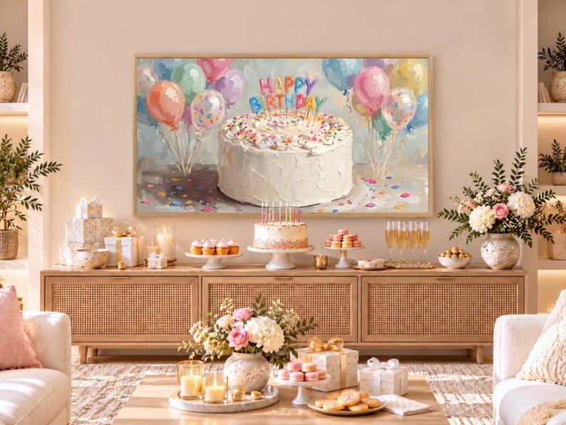 100+ Birthday Frame TV Art Mega Bundle, 4K Happy Birthday Samsung TV ...