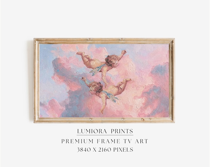 Samsung Frame TV Art Valentine's Day | Pink Cupid Oil…