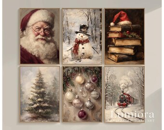 1000+ Vintage Christmas Wall Art Set, Holiday Gallery Wall, Santa Claus Painting, Christmas Prints Bundle, Trendy Winter Decor Printables, image 17