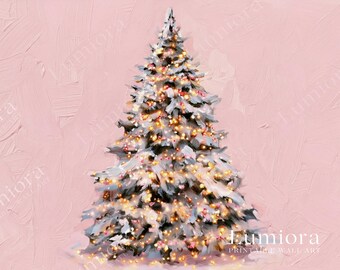 Samsung Frame TV Art • Pink Christmas Tree Wall Art • Pastel Holiday Decor • Cozy Winter Aesthetic • Minimal Christmas Artwork, image 7