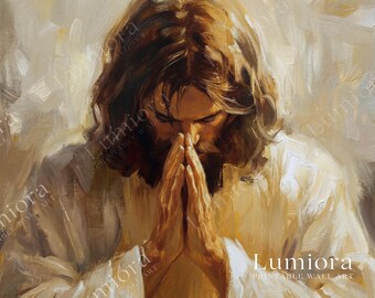 Jesus Praying TV Art, Christ in Deep Prayer Christian Oil Painting, Spiritual Faith Samsung Frame TV Art, Savior Portrait Wall Decor, image 7