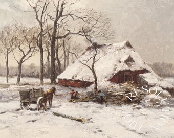 200+ Winter Frame TV Art Bundle, Vintage Snowy Landscape Oil Paintings, Christmas Village Art, Rustic Holiday TV Art, image 8