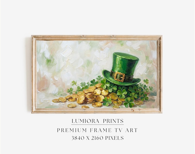 St. Patrick’s Day Samsung Frame TV Art, Pot of Gold TV…