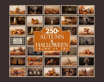 250+ Autumn & Halloween Frame TV Art, Vintage Fall Samsung TV Art Bundle, Spooky TV Background, Moody Dark Academia, image 1