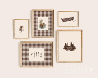 25+ Vintage Fishing Prints, Lake Room Decor, Rustic Boy Room Art, Cabin Nursery Wall Art, Outdoorsy Baby Room, Fishing Gallery Set, image 7