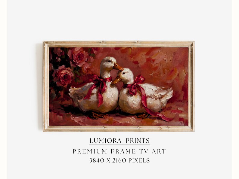 Romantic Love Ducks Samsung Frame TV Art