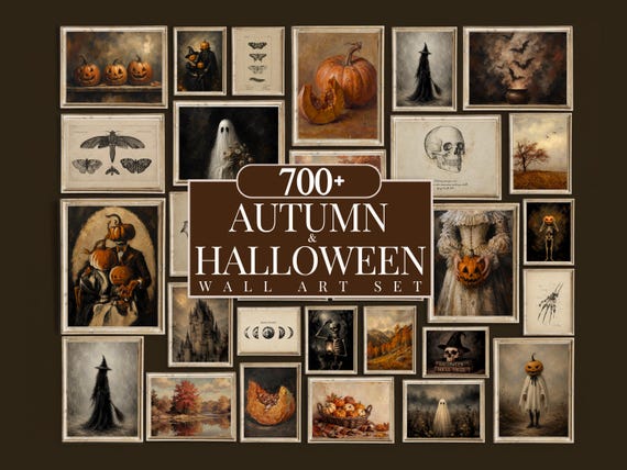700+ Autumn & Halloween Wall Art Set