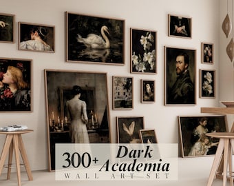300+ Dark Academia Wall Art Set, Vintage Dark Prints, Moody Gallery Wall, image 1