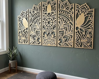 Mandala Yoga Wall Decor | Wooden Meditation Room Wall Art