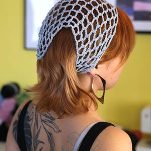 Crochet Pattern Mesh Bandana PDF + Video Tutorial | Easy Beginner Crochet Kerchief | Mesh Crochet Headband & Hair Scarf Pattern