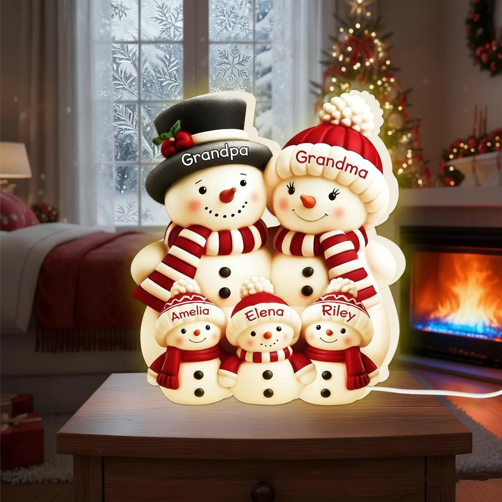 Personalized Snowman Led Light - Etsy
