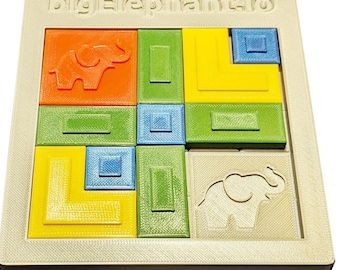Big Elephant. 3D printed maze puzzle.