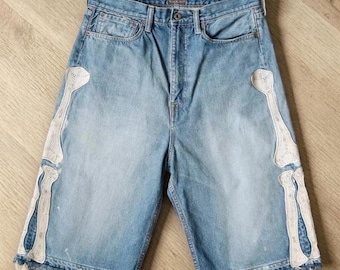 Unisex Washed Denim Shorts, Y2k Retro Shorts, Gift for Him