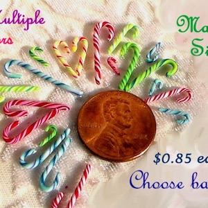 Miniature Candy Canes Dollhouse 1 Inch Scale Half Inch Scale Polymer Clay
