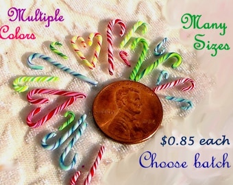 Miniature Candy Canes Dollhouse 1 Inch Scale Half Inch Scale Polymer Clay