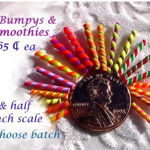 Miniatur Zuckerstangen Stäbchen aus Polymer Clay