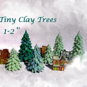 Miniature Clay Trees Micro Village Polymer