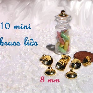 Miniature Dollhouse Bottle Lids Brass Plated Metal