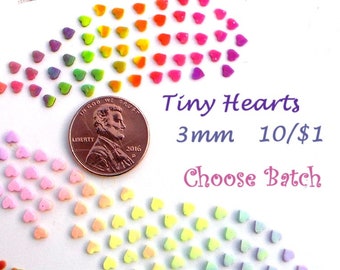 Miniature Candy Hearts Polymer Clay 3mm