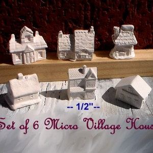Dollhouse Micro Village House Set of 6