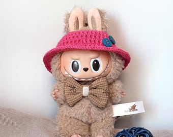 Crochet Bucket Hat for Labubu-Type Figure – Handmade