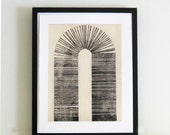 LAst One! Original Etching . Minimalist . Architectural : "Vault" . Print Size 14" x 18" . Unframed
