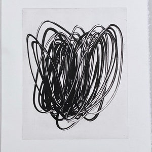 Abstract Solarplate Etching Print: Black and White Home Decor