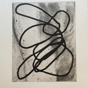 Abstract SolarPlate Etching Print: Black and White Gallery Wall Art
