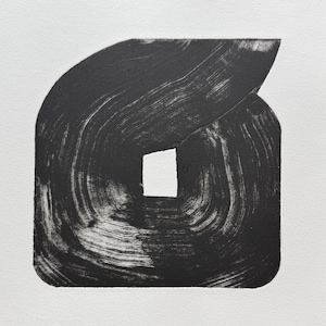 Art Prints . Minimalist Print in black and white printmaking: &quot;Sanded &quot;.  unframed .