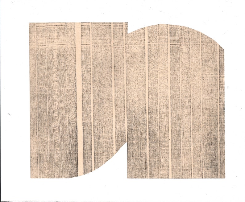 Pale Black+ Tan: Bridge 9 Print Size 13 x 10.5 unframed Art Print Contemporary Print Etching