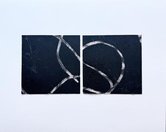 Black and tan on white Paper Collage Art Print (10.5" x 13.75")