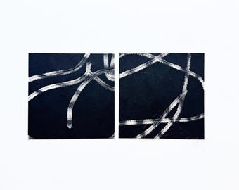 Black and tan on white Paper Collage Art Print (10.5" x 13.75")