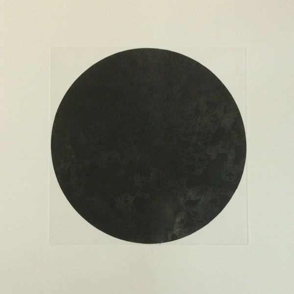Art Print . Fine Art Etching . Black and White. Minimalist: Surround 1. Print Size 18" x 18" . unframed .