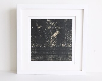 Art Print . Black white + tan Home Decor. Trace 12. Print Size 11" x 11" . unframed .