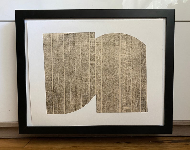 Pale Black+ Tan: Bridge 9 Print Size 13 x 10.5 unframed Art Print Contemporary Print Etching