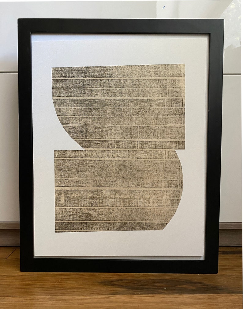 Pale Black+ Tan: Bridge 9 Print Size 13 x 10.5 unframed Art Print Contemporary Print Etching