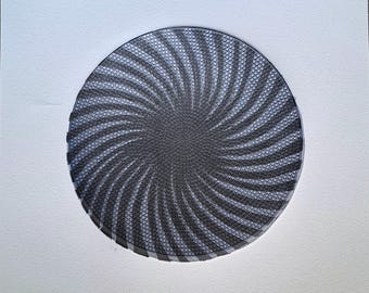 Whirlwind 3 Linocut Print: Modern Graphite Art, unframed