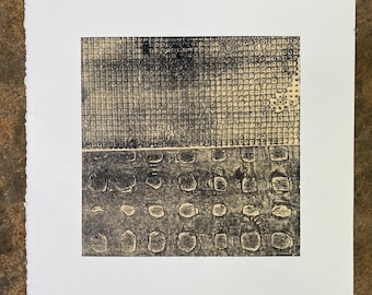 Fine Art Etching . Black and White Home Decor . Affordable Art: "Plate 6". Print Size 9" x 9" . unframed