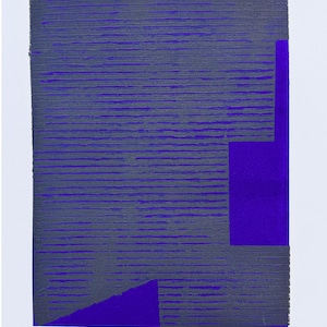 Fine Art Etching . Charcoal , Blue, and White Home Decor . Affordable Art: &quot;Corrugated 8-2&quot;. unframed
