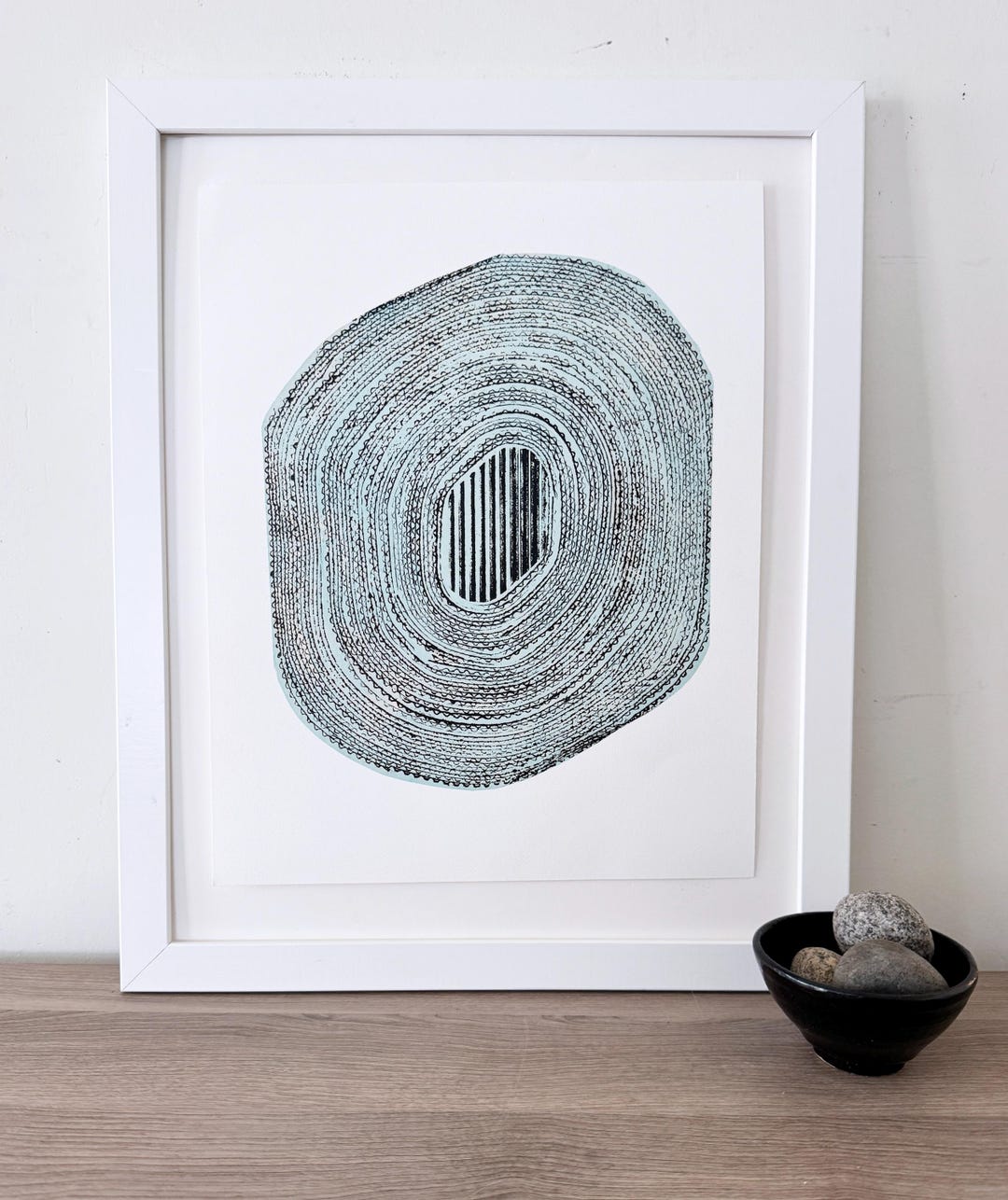 Abstract Design Collagraph Collagraph Print, Minimalist Pale Blue Abstract Art, 13.5x17 - Etsy