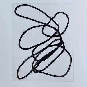 Abstract Solarplate Etching Print: Black and White Minimalist Art