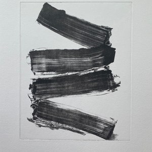 Minimalist Black + White Decor. Contemporary Art Print: &quot;Carbon&quot; . Unframed .