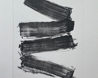 Minimalist Black + White Decor. Contemporary Art Print: "Carbon" . Unframed .